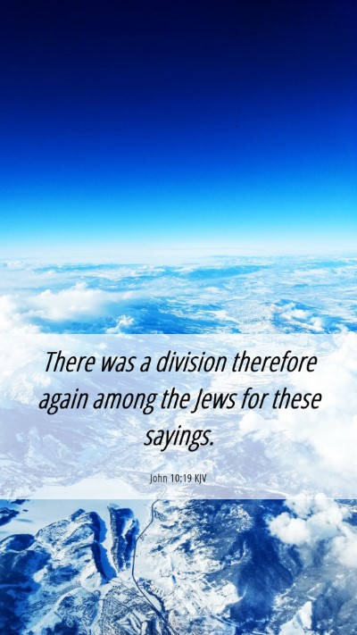 Picture 06 - John 10:19 KJV Mobile Phone Wallpaper - There was a division therefore again among the - Mobile Bible Verse Wallpaper