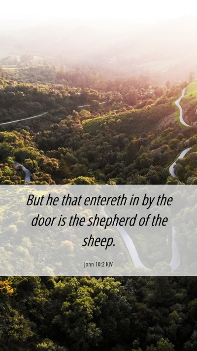 Picture 06 - John 10:2 KJV Mobile Phone Wallpaper - But he that entereth in by the door is the - Mobile Bible Verse Wallpaper