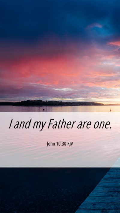 Picture 06 - John 10:30 KJV Mobile Phone Wallpaper - I and my Father are - Mobile Bible Verse Wallpaper
