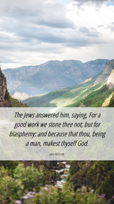 Picture 06 - John 10:33 KJV Mobile Phone Wallpaper - The Jews answered him, saying, For a good work we - Mobile Bible Verse Wallpaper