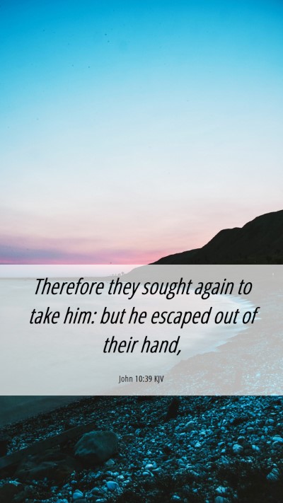 Picture 06 - John 10:39 KJV Mobile Phone Wallpaper - Therefore they sought again to take him: but he - Mobile Bible Verse Wallpaper