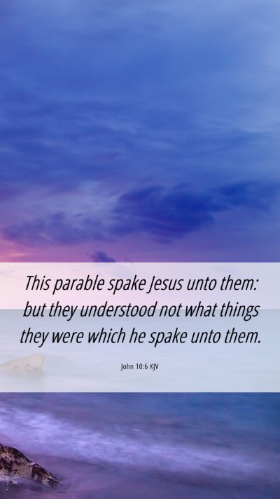 Picture 06 - John 10:6 KJV Mobile Phone Wallpaper - This parable spake Jesus unto them: but they - Mobile Bible Verse Wallpaper