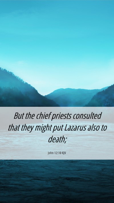 Picture 06 - John 12:10 KJV Mobile Phone Wallpaper - But the chief priests consulted that they might - Mobile Bible Verse Wallpaper