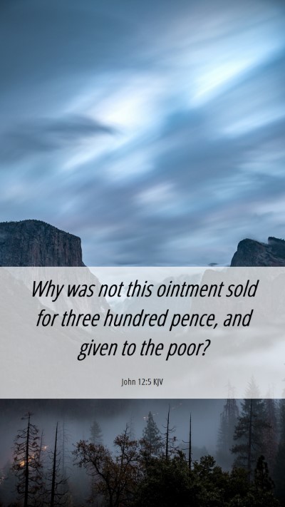 Picture 06 - John 12:5 KJV Mobile Phone Wallpaper - Why was not this ointment sold for three hundred - Mobile Bible Verse Wallpaper