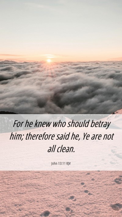 Picture 06 - John 13:11 KJV Mobile Phone Wallpaper - For he knew who should betray him; therefore said - Mobile Bible Verse Wallpaper