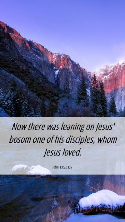 Picture 06 - John 13:23 KJV Mobile Phone Wallpaper - Now there was leaning on Jesus' bosom one of his - Mobile Bible Verse Wallpaper