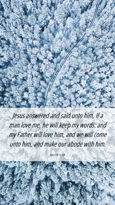 Picture 06 - John 14:23 KJV Mobile Phone Wallpaper - Jesus answered and said unto him, If a man love - Mobile Bible Verse Wallpaper