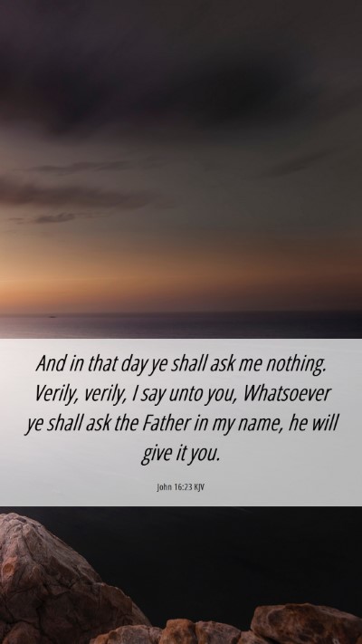 Picture 06 - John 16:23 KJV Mobile Phone Wallpaper - And in that day ye shall ask me nothing. Verily, - Mobile Bible Verse Wallpaper