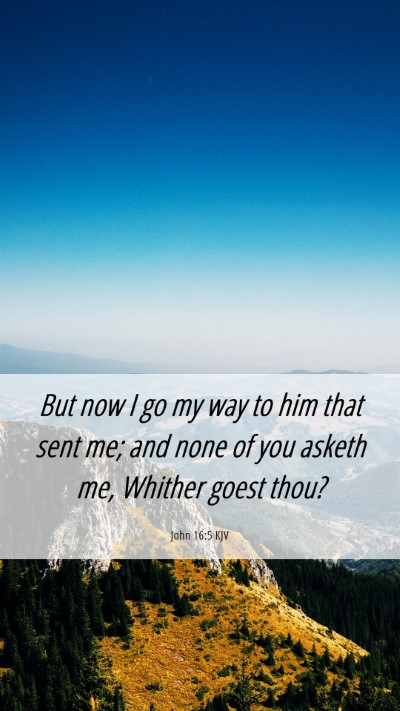 Picture 06 - John 16:5 KJV Mobile Phone Wallpaper - But now I go my way to him that sent me; and none - Mobile Bible Verse Wallpaper