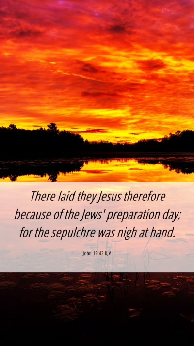 Picture 06 - John 19:42 KJV Mobile Phone Wallpaper - There laid they Jesus therefore because of the - Mobile Bible Verse Wallpaper
