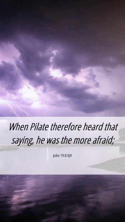 Picture 06 - John 19:8 KJV Mobile Phone Wallpaper - When Pilate therefore heard that saying, he was - Mobile Bible Verse Wallpaper