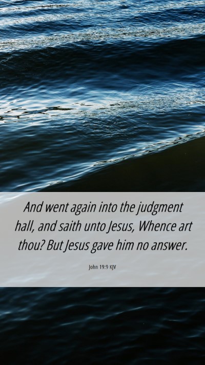 Picture 06 - John 19:9 KJV Mobile Phone Wallpaper - And went again into the judgment hall, and saith - Mobile Bible Verse Wallpaper