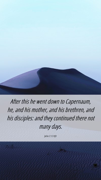 Picture 06 - John 2:12 KJV Mobile Phone Wallpaper - After this he went down to Capernaum, he, and his - Mobile Bible Verse Wallpaper