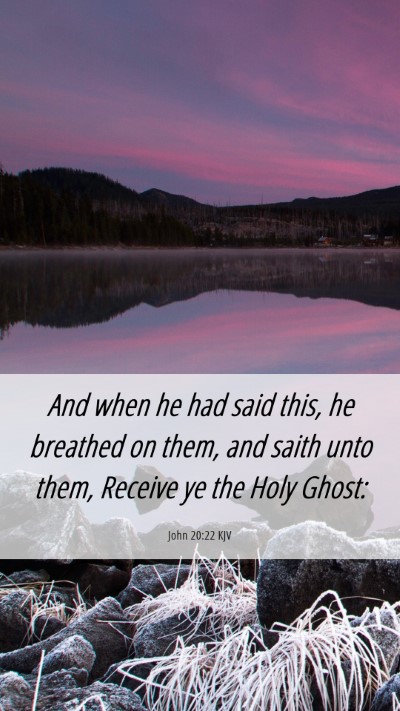 Picture 06 - John 20:22 KJV Mobile Phone Wallpaper - And when he had said this, he breathed on them, - Mobile Bible Verse Wallpaper
