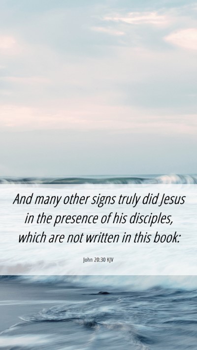 Picture 06 - John 20:30 KJV Mobile Phone Wallpaper - And many other signs truly did Jesus in the - Mobile Bible Verse Wallpaper