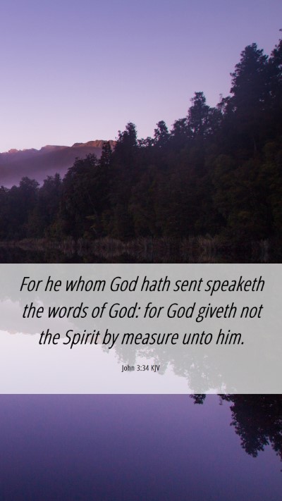 Picture 06 - John 3:34 KJV Mobile Phone Wallpaper - For he whom God hath sent speaketh the words of - Mobile Bible Verse Wallpaper
