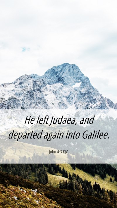 Picture 06 - John 4:3 KJV Mobile Phone Wallpaper - He left Judaea, and departed again into - Mobile Bible Verse Wallpaper