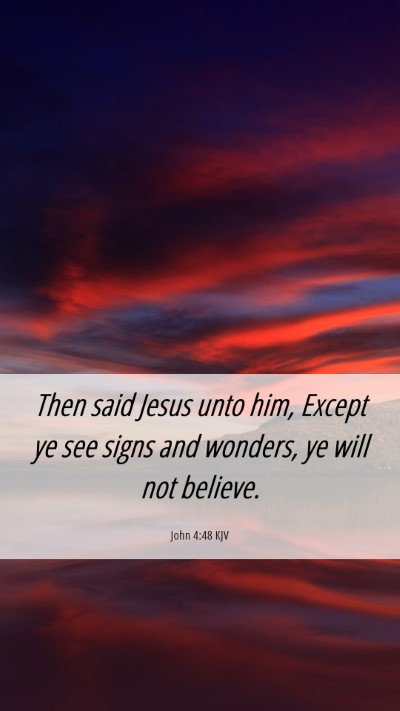 Picture 06 - John 4:48 KJV Mobile Phone Wallpaper - Then said Jesus unto him, Except ye see signs and - Mobile Bible Verse Wallpaper