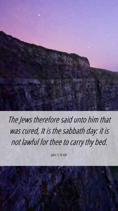 Picture 06 - John 5:10 KJV Mobile Phone Wallpaper - The Jews therefore said unto him that was cured, - Mobile Bible Verse Wallpaper