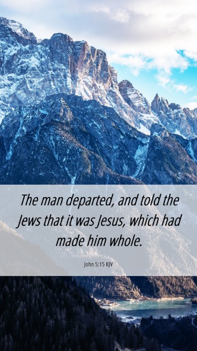 Picture 06 - John 5:15 KJV Mobile Phone Wallpaper - The man departed, and told the Jews that it was - Mobile Bible Verse Wallpaper