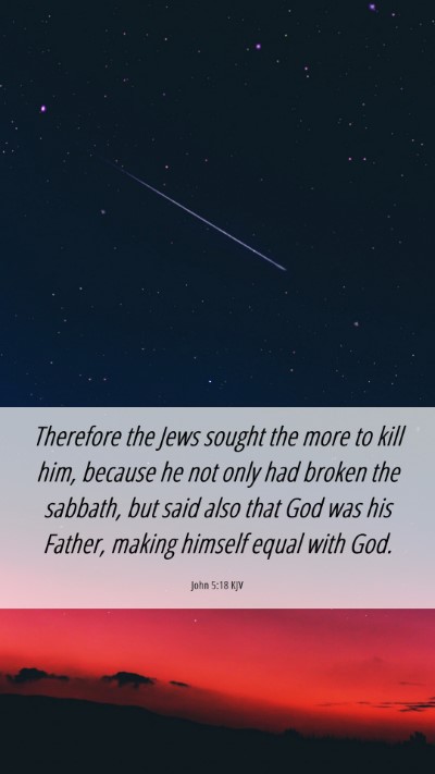 Picture 06 - John 5:18 KJV Mobile Phone Wallpaper - Therefore the Jews sought the more to kill him, - Mobile Bible Verse Wallpaper