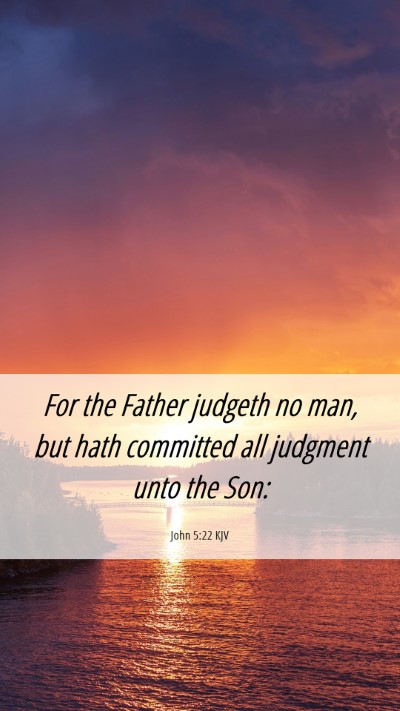 Picture 06 - John 5:22 KJV Mobile Phone Wallpaper - For the Father judgeth no man, but hath committed - Mobile Bible Verse Wallpaper