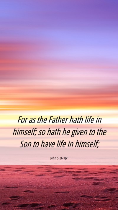 Picture 06 - John 5:26 KJV Mobile Phone Wallpaper - For as the Father hath life in himself; so hath - Mobile Bible Verse Wallpaper