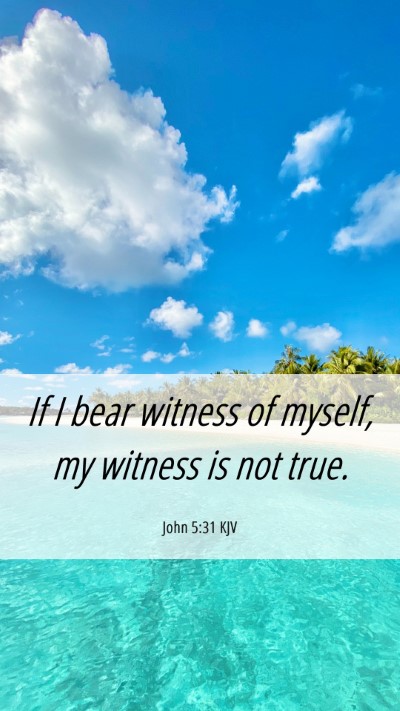 Picture 06 - John 5:31 KJV Mobile Phone Wallpaper - If I bear witness of myself, my witness is not - Mobile Bible Verse Wallpaper
