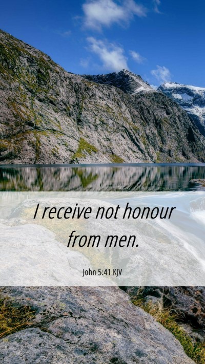 Picture 06 - John 5:41 KJV Mobile Phone Wallpaper - I receive not honour from - Mobile Bible Verse Wallpaper