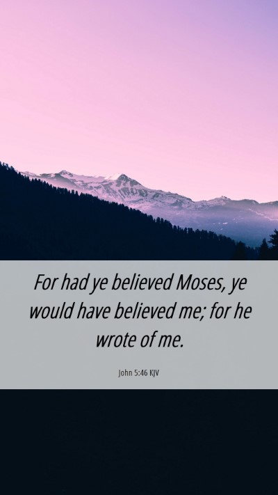 Picture 06 - John 5:46 KJV Mobile Phone Wallpaper - For had ye believed Moses, ye would have believed - Mobile Bible Verse Wallpaper