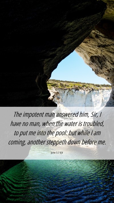 Picture 06 - John 5:7 KJV Mobile Phone Wallpaper - The impotent man answered him, Sir, I have no - Mobile Bible Verse Wallpaper