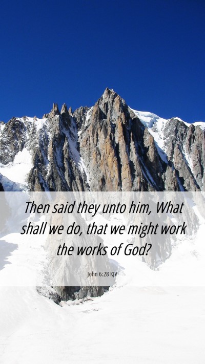 Picture 06 - John 6:28 KJV Mobile Phone Wallpaper - Then said they unto him, What shall we do, that - Mobile Bible Verse Wallpaper
