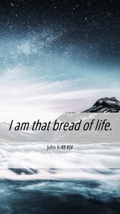 Picture 06 - John 6:48 KJV Mobile Phone Wallpaper - I am that bread of - Mobile Bible Verse Wallpaper