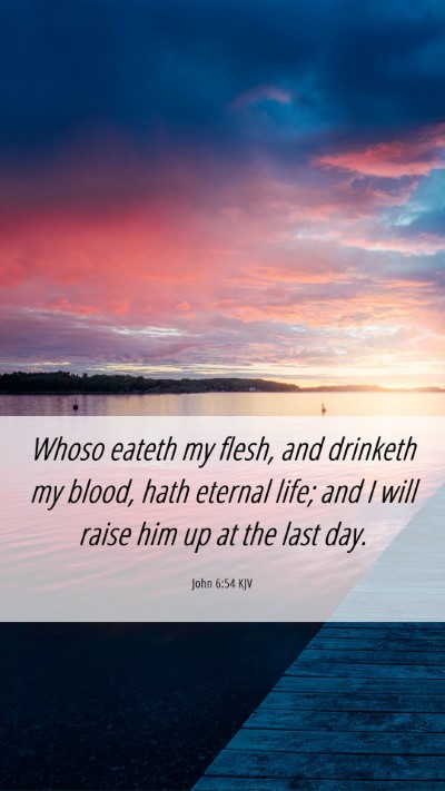 Picture 06 - John 6:54 KJV Mobile Phone Wallpaper - Whoso eateth my flesh, and drinketh my blood, - Mobile Bible Verse Wallpaper