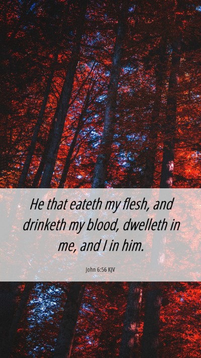 Picture 06 - John 6:56 KJV Mobile Phone Wallpaper - He that eateth my flesh, and drinketh my blood, - Mobile Bible Verse Wallpaper