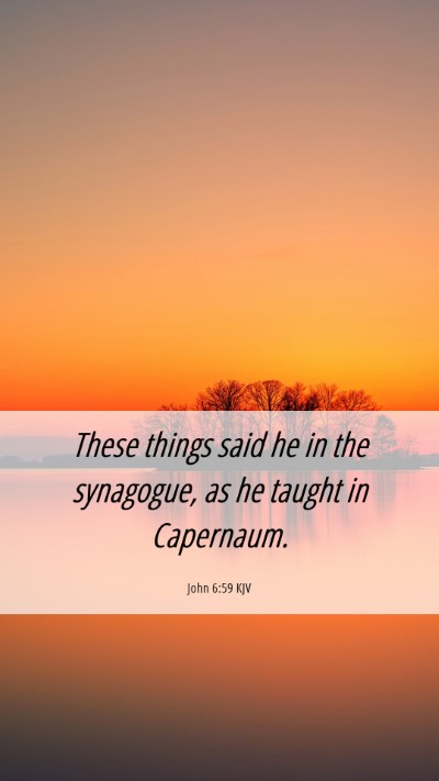 Picture 06 - John 6:59 KJV Mobile Phone Wallpaper - These things said he in the synagogue, as he - Mobile Bible Verse Wallpaper