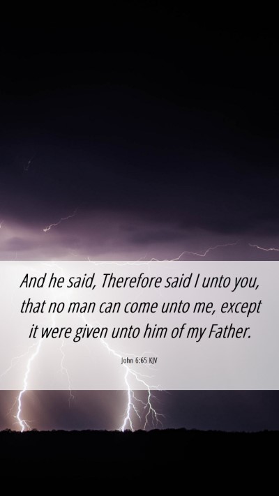 Picture 06 - John 6:65 KJV Mobile Phone Wallpaper - And he said, Therefore said I unto you, that no - Mobile Bible Verse Wallpaper
