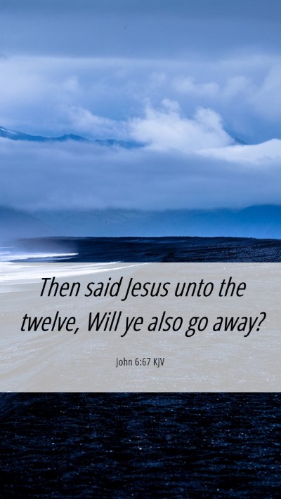Picture 06 - John 6:67 KJV Mobile Phone Wallpaper - Then said Jesus unto the twelve, Will ye also go - Mobile Bible Verse Wallpaper