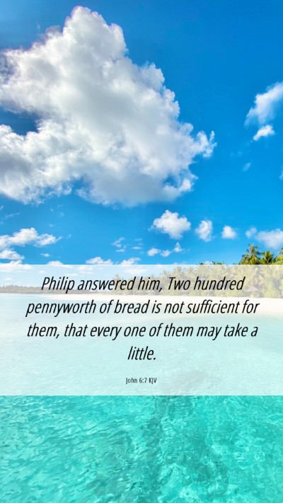 Picture 06 - John 6:7 KJV Mobile Phone Wallpaper - Philip answered him, Two hundred pennyworth of - Mobile Bible Verse Wallpaper
