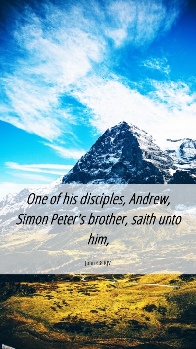 Picture 06 - John 6:8 KJV Mobile Phone Wallpaper - One of his disciples, Andrew, Simon Peter's - Mobile Bible Verse Wallpaper