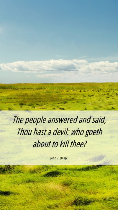 Picture 06 - John 7:20 KJV Mobile Phone Wallpaper - The people answered and said, Thou hast a devil: - Mobile Bible Verse Wallpaper