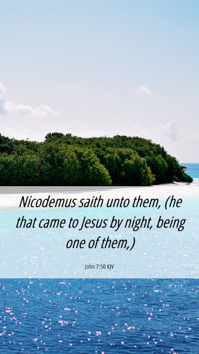 Picture 06 - John 7:50 KJV Mobile Phone Wallpaper - Nicodemus saith unto them, (he that came to Jesus - Mobile Bible Verse Wallpaper