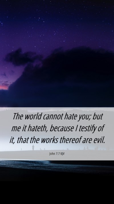 Picture 06 - John 7:7 KJV Mobile Phone Wallpaper - The world cannot hate you; but me it hateth, - Mobile Bible Verse Wallpaper