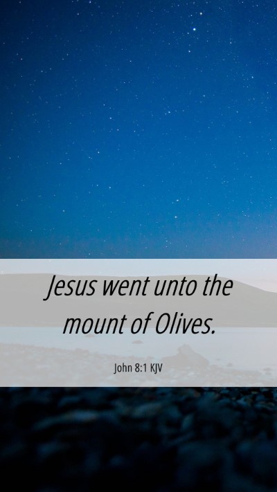 Picture 06 - John 8:1 KJV Mobile Phone Wallpaper - Jesus went unto the mount of - Mobile Bible Verse Wallpaper