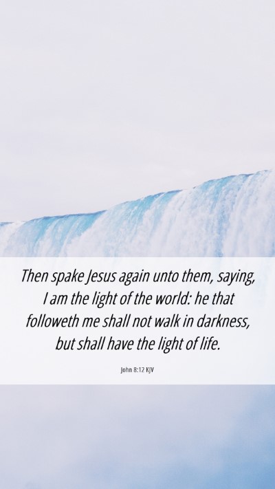 Picture 06 - John 8:12 KJV Mobile Phone Wallpaper - Then spake Jesus again unto them, saying, I am - Mobile Bible Verse Wallpaper