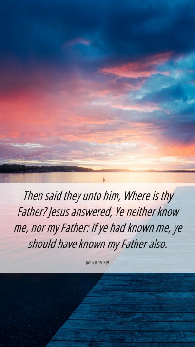 Picture 06 - John 8:19 KJV Mobile Phone Wallpaper - Then said they unto him, Where is thy Father? - Mobile Bible Verse Wallpaper