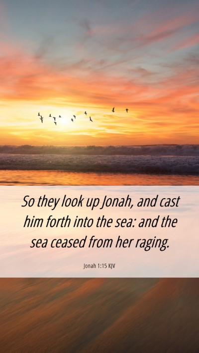 Picture 06 - Jonah 1:15 KJV Mobile Phone Wallpaper - So they look up Jonah, and cast him forth into - Mobile Bible Verse Wallpaper