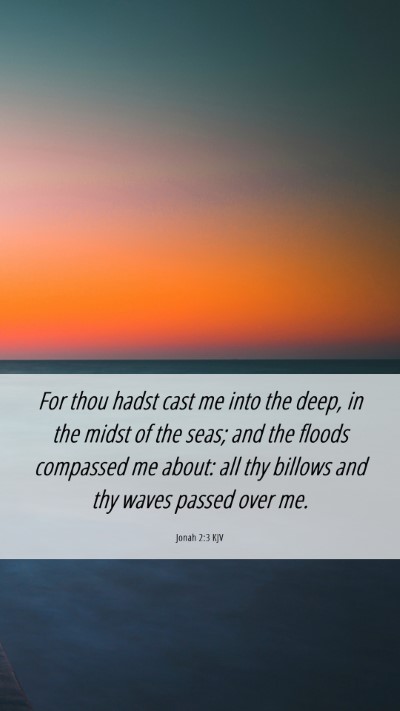 Picture 06 - Jonah 2:3 KJV Mobile Phone Wallpaper - For thou hadst cast me into the deep, in the - Mobile Bible Verse Wallpaper