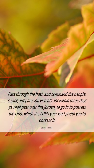 Picture 06 - Joshua 1:11 KJV Mobile Phone Wallpaper - Pass through the host, and command the people, - Mobile Bible Verse Wallpaper