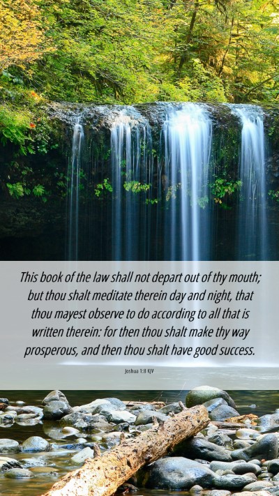 Picture 06 - Joshua 1:8 KJV Mobile Phone Wallpaper - This book of the law shall not depart out of thy - Mobile Bible Verse Wallpaper